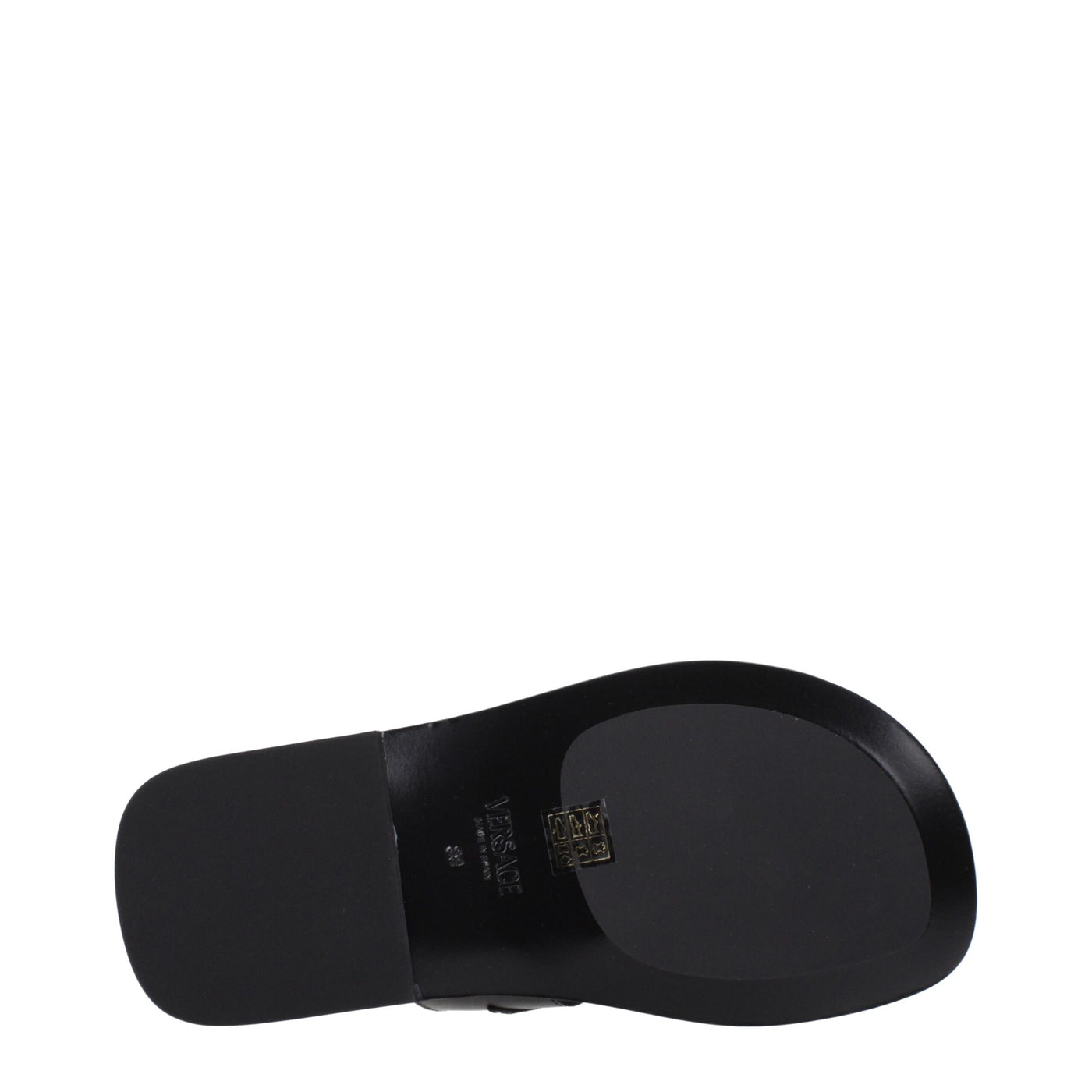 Versace zwarte leren slippersandalen