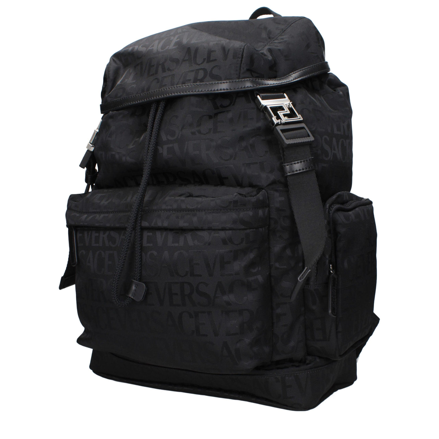 Versace Black Fabric Backpacks