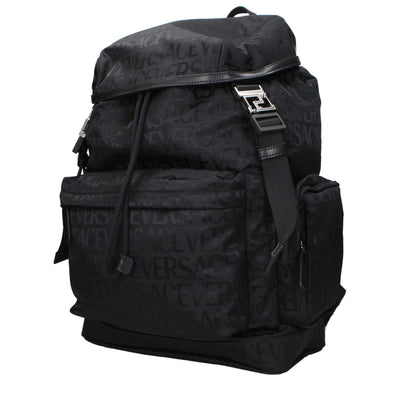 Versace Black Fabric Backpacks