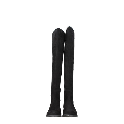 Stuart Weitzman Black Leather Over The Knee