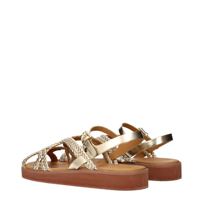 See By Chloé Gold Polyethylene Flat Sandals