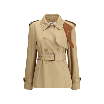 Manteau-pluie court en gabardine de coton Chloé