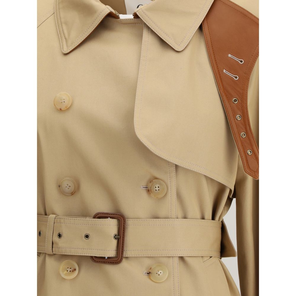 Manteau-pluie court en gabardine de coton Chloé
