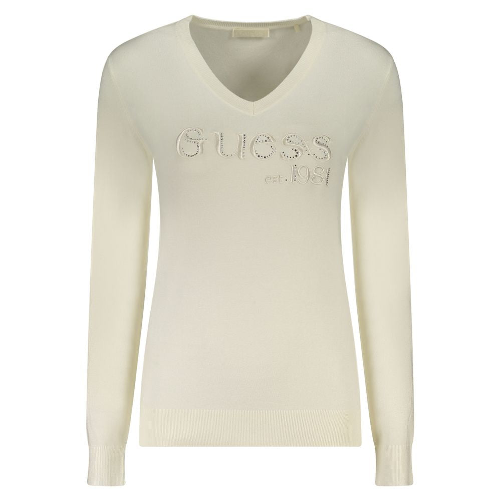 Guess Jeans Witte Viscose Dames Trui