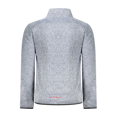 Norway 1963 Blue Polyester Men Sweater With Pockets and Zipper Detail
