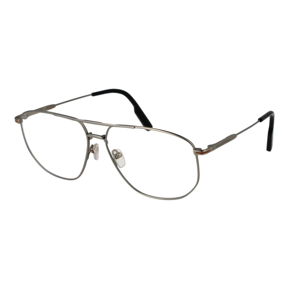 Monture de lunettes pour homme Ermenegildo Zegna, couleur argent.