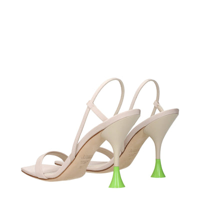 3Juin Beige Fabric Stiletto Heels Sandals