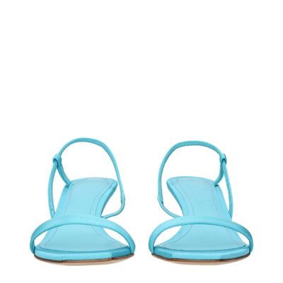 3Juin Blue Fabric Stiletto Heels Sandals