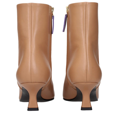 3Juin Brown Leather Ankle Boots