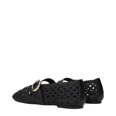Stuart Weitzman Black Leather Ballet Flats