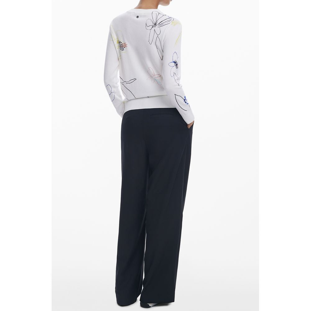 Pull femme Desigual en viscose blanche