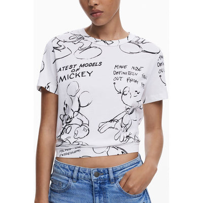 T-shirt femme en coton blanc Desigual