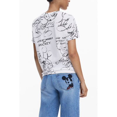 T-shirt femme en coton blanc Desigual