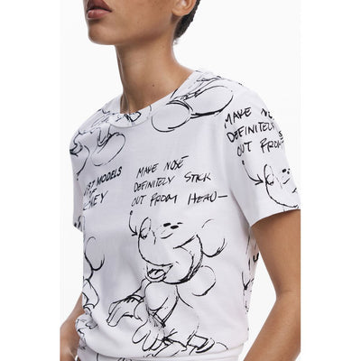 T-shirt femme en coton blanc Desigual