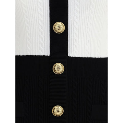 Balmain Braided pattern midi Dress