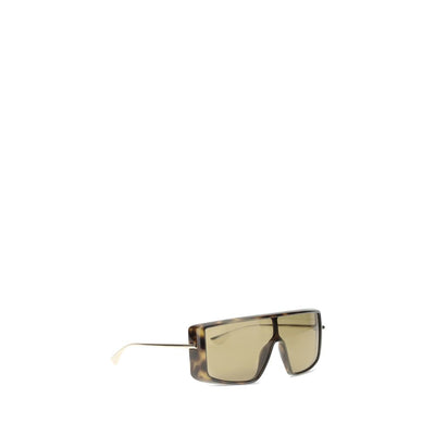 Alexander McQueen Havana T-Bar Visor Sunglasses