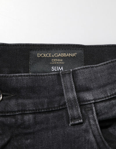 Dolce & Gabbana Black Slim Fit Stretch Men Denim Pants Jeans