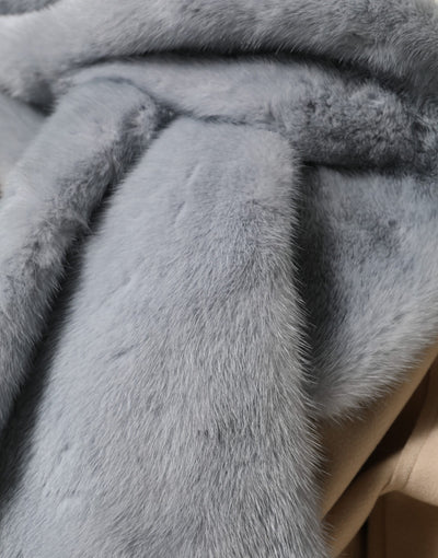 Dolce &amp; Gabbana Poederblauwe Nertsbont Nekwarmer Sjaal