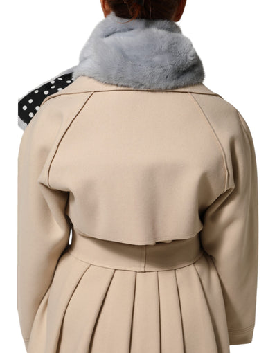 Dolce &amp; Gabbana Poederblauwe Nertsbont Nekwarmer Sjaal