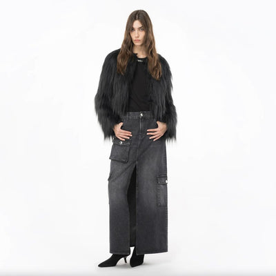 PINKO Black Cotton Skirt