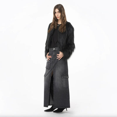 PINKO Black Cotton Skirt