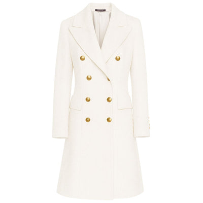 Made in Italy White Wool Jackets & Coat