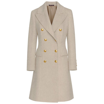Made in Italy Beige Wool Jackets & Coat