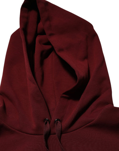 Sweat à capuche en jersey avec logo embossé, couleur bordeaux, Dolce &amp; Gabbana