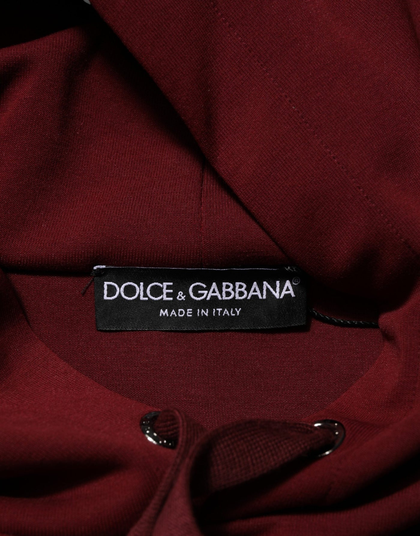 Sweat à capuche en jersey avec logo embossé, couleur bordeaux, Dolce &amp; Gabbana