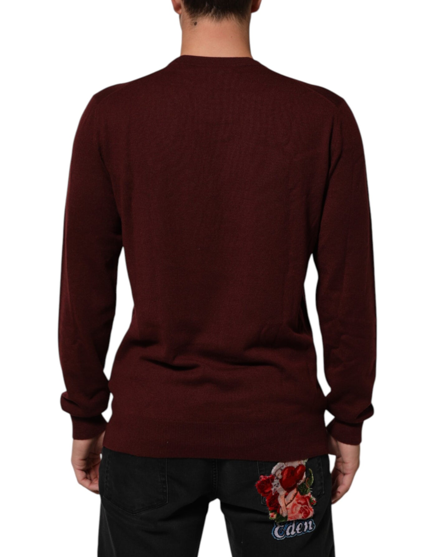 Pull ras du cou en cachemire marron Dolce &amp; Gabbana
