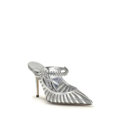 Jimmy Choo Bing 100 Silver Leather High Heel Pumps