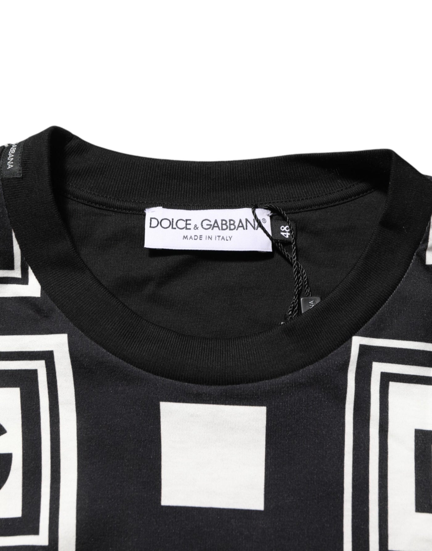 Dolce & Gabbana Black Logo Monogram Cotton Crew Neck T-shirt