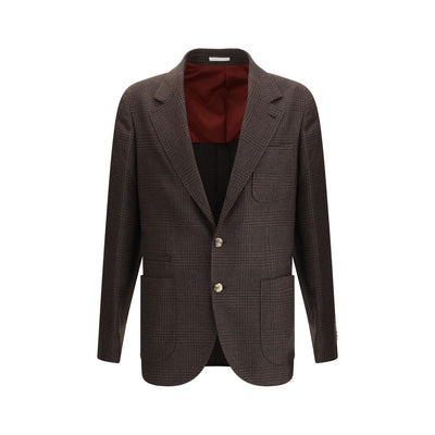 Brunello Cucinelli Prince of Wales Wool Blazer