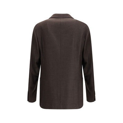Brunello Cucinelli Prince of Wales Wool Blazer