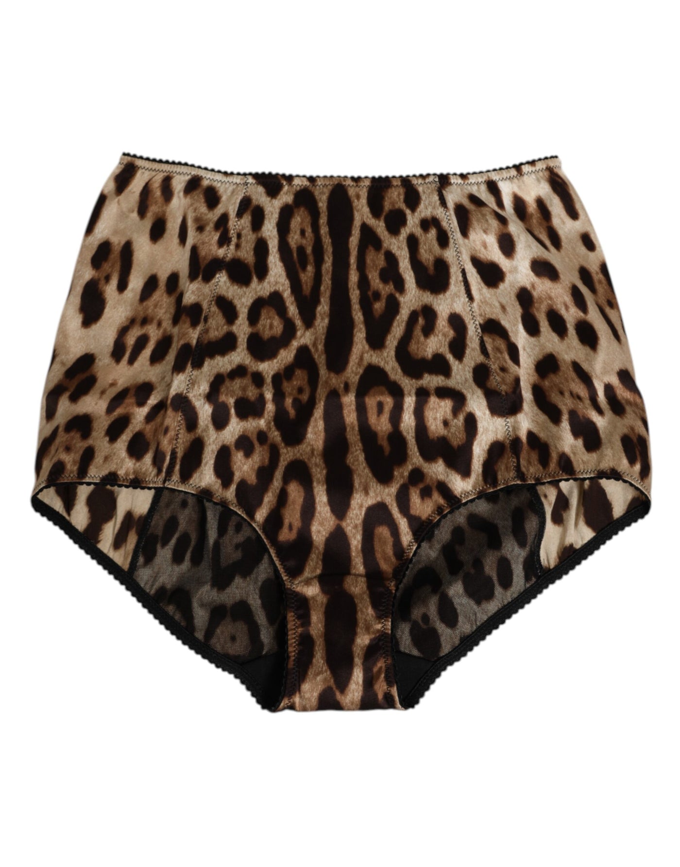 Dolce & Gabbana Multicolor Leopard Silk High Waist Girdle Underwear