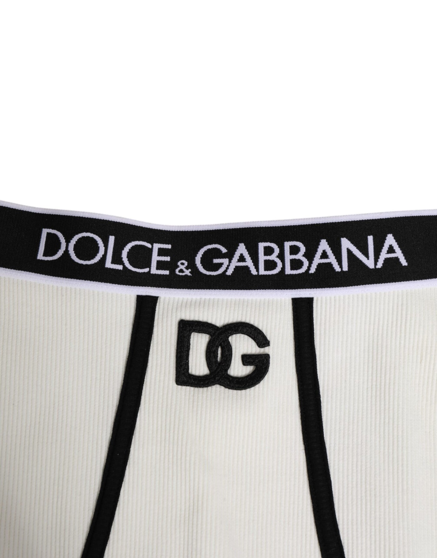 Dolce & Gabbana White Cotton Stretch High Waist Culotte Underwear