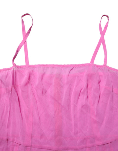 Dolce & Gabbana Pink Chemise Nylon Blend Sheer Lingerie Underwear
