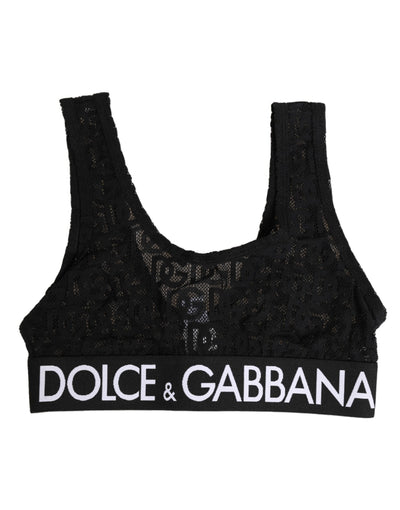 Dolce & Gabbana Black DG Mania Stretch Lace Brassiere Underwear