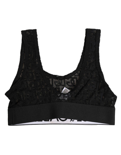 Dolce & Gabbana Black DG Mania Stretch Lace Brassiere Underwear