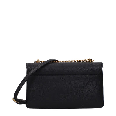PINKO Black Leather Crossbody Bags