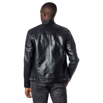 Jack Jones Black Artificial Leather Jackets & Coat