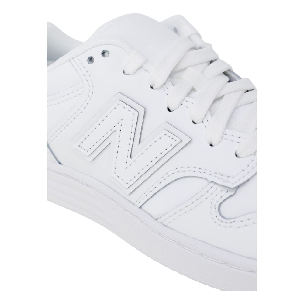 New Balance White Artificial Leather Sneaker
