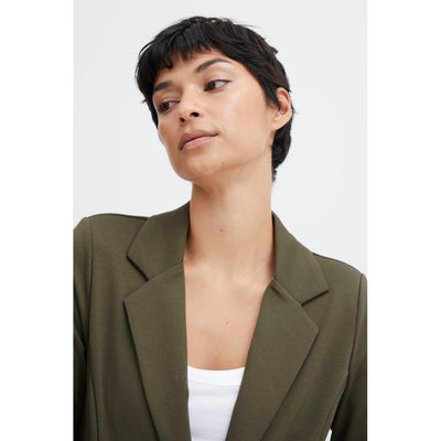 ICHI Green Polyester Blazer