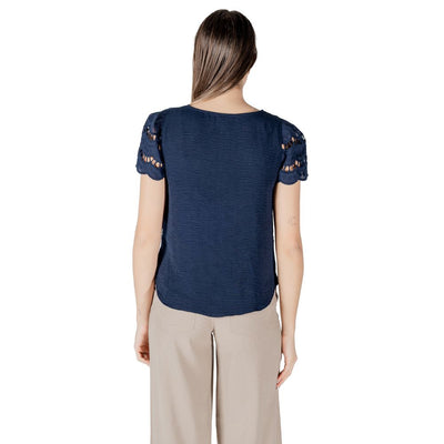 Jacqueline De Yong Blue Polyester T-Shirt