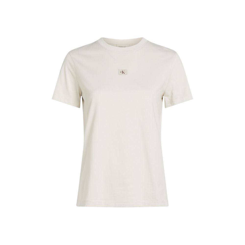 T-shirt en coton recyclé beige Calvin Klein Jeans