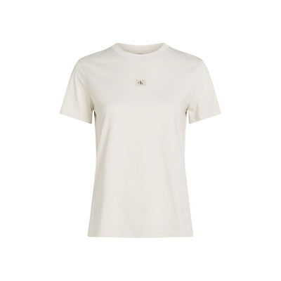 T-shirt en coton recyclé beige Calvin Klein Jeans