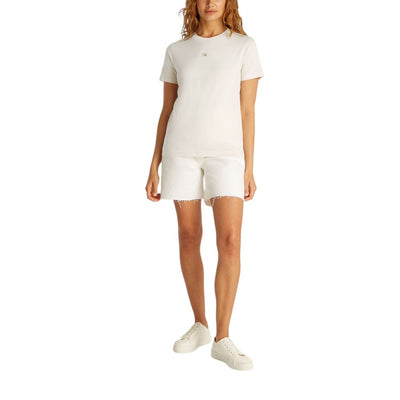 T-shirt en coton recyclé beige Calvin Klein Jeans