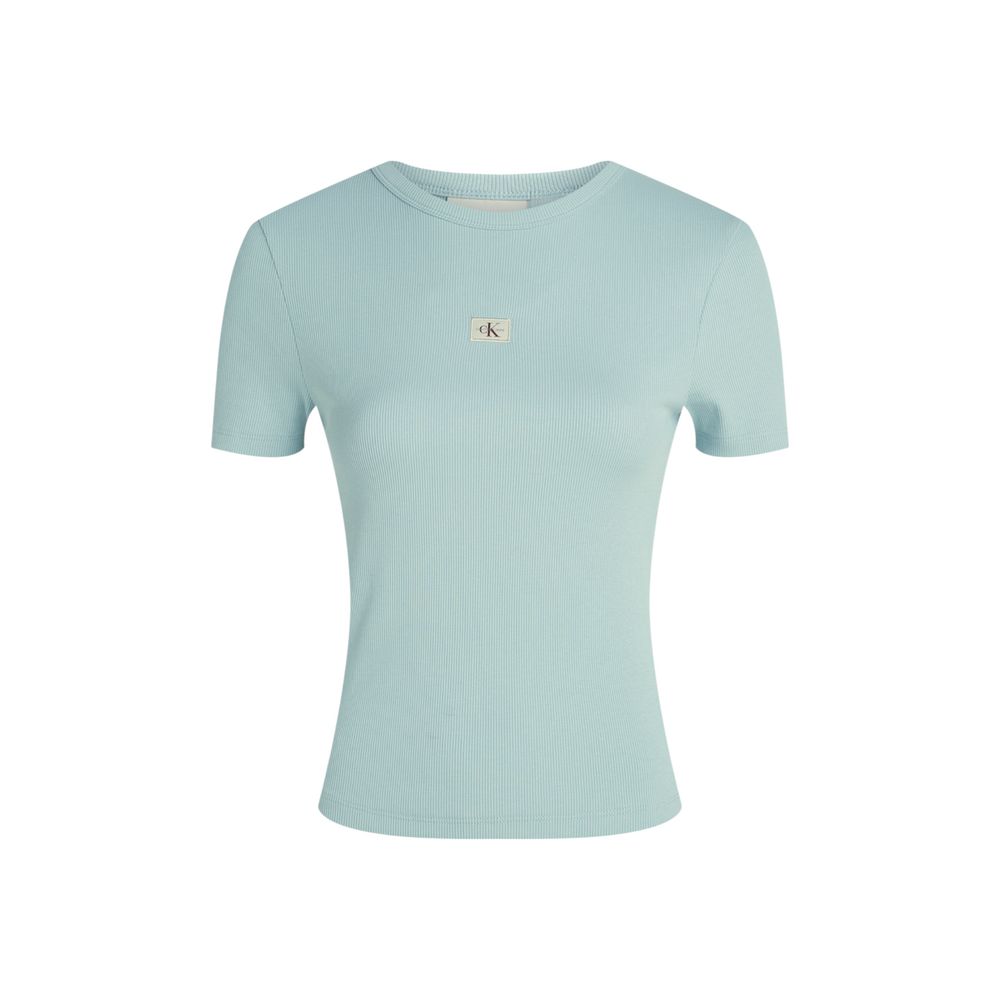 T-shirt en coton recyclé turquoise Calvin Klein Jeans