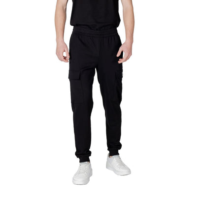 EA7 Emporio Armani Black Cotton Joggers Workout Pant