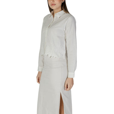 Jacqueline De Yong White Cotton Blouse